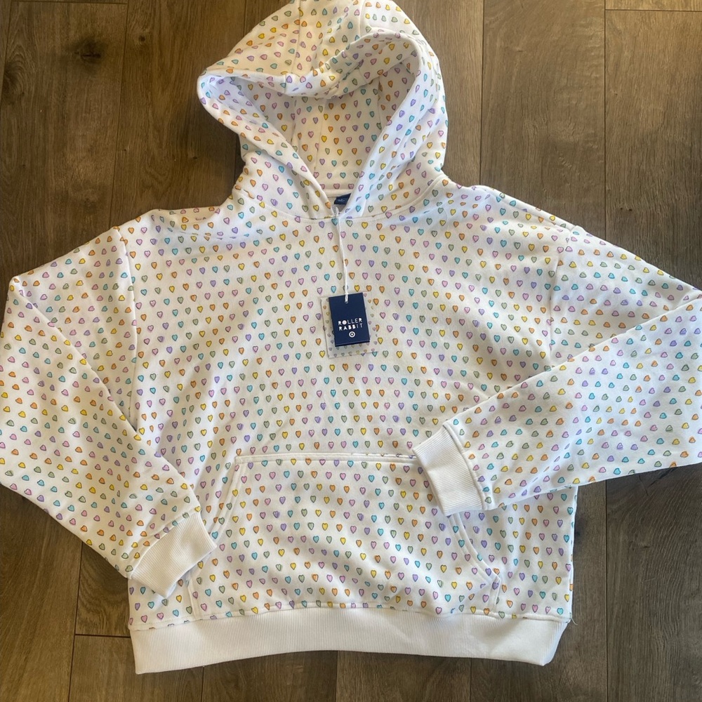 Roller Rabit x target disco hearts wave hoodie pink/lavender/teal